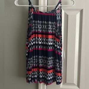 Skies Are Blue Geometric Tank Top in Blues Oranges and Other Colors